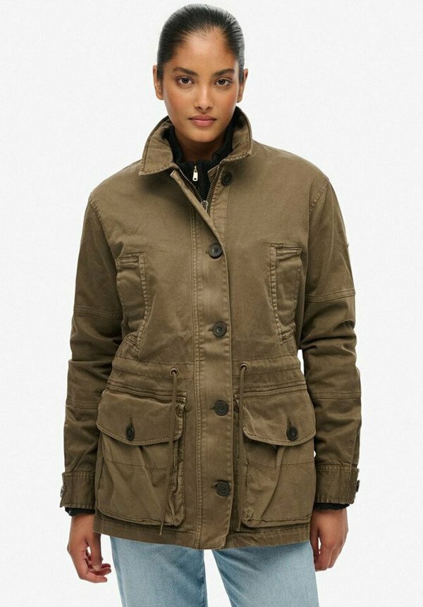 Superdry & Co DROPPED WAIST - Short coat - deep olive