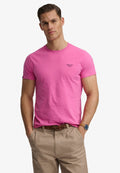 Superdry & Co SUPERDRY ESSENTIAL SERIF LOGO EMBROIDERED T-SHIRT.. - Basic T-shirt - flash pink rich navy