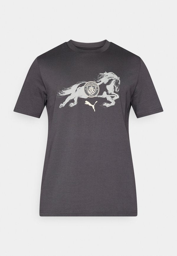 Puma MANCHESTER CITY FC YEAR OF THE HORSE TEE - Club wear - flat dark gray/gray echo