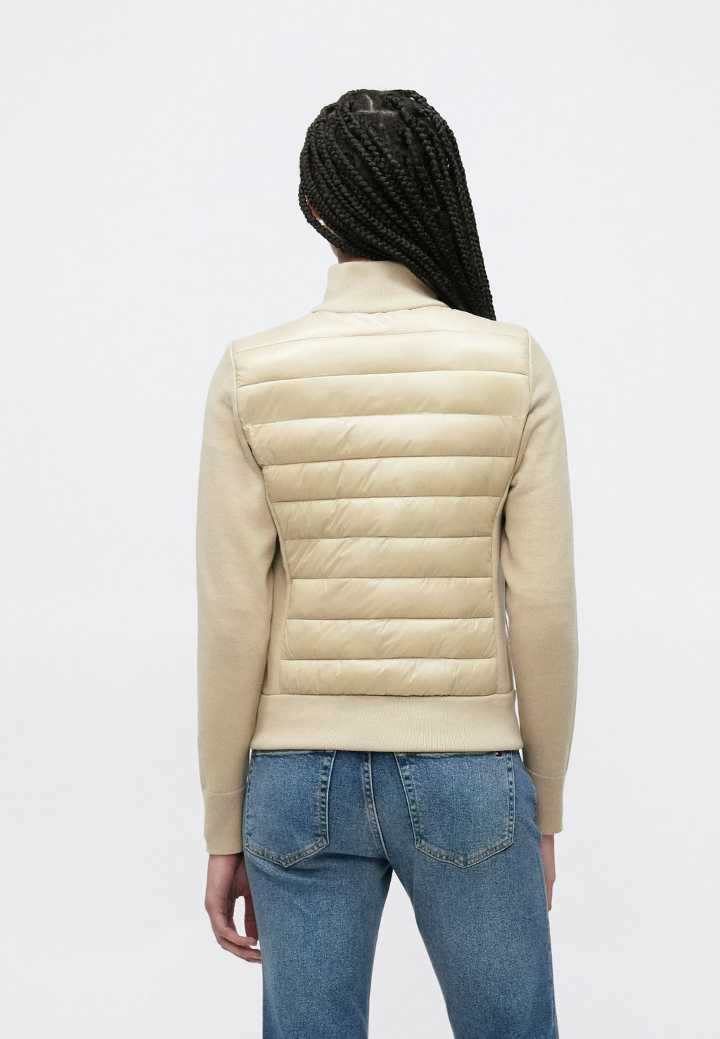 LIGHTWEIGHT MIXED KNIT PADDED JACKET Media 4