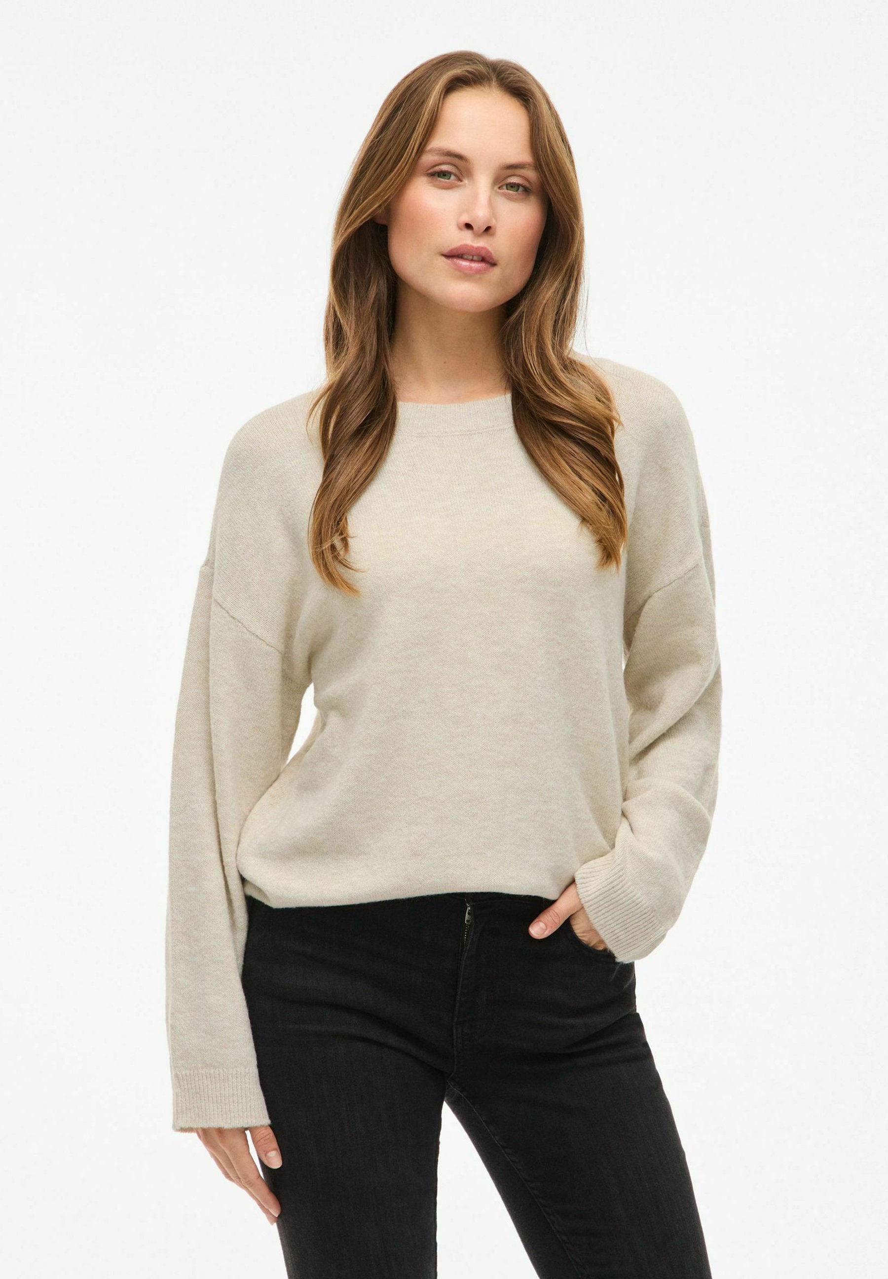 VILA VILIGA L/S O-NECK KNIT TOP - NOOS