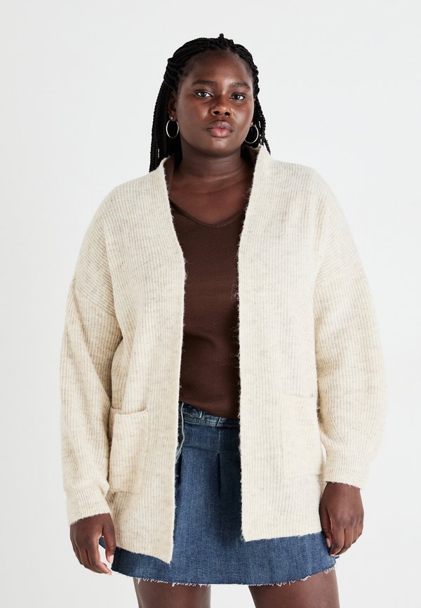 Vero Moda Curve VMCDESMA OPEN CARDIGAN - Cardigan - birch melange