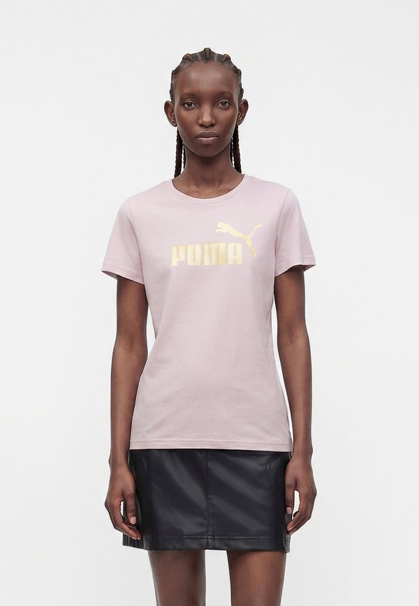 Puma ESS METALLIC NO. 1 LOGO TEE - Print T-shirt - light pink