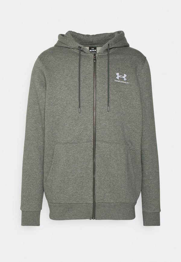 Under Armour ICON FLEECE - Zip-up sweatshirt - pitch gray medium heather/white
