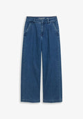TOM TAILOR TTMADINA WIDE LEG FIT - Wide Leg - mid stone bright blue denim