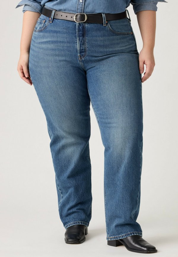 Levi's® PL 501® JEANS FOR WOMEN LAZY FRAME PLUS - Slim fit jeans - lazy frame plus - med indigo - worn in