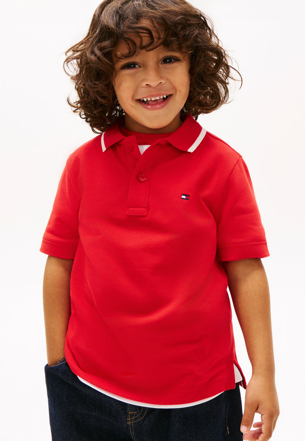 REGULAR FIT BACK WAVY FLAG POLO SHIRT Media 3
