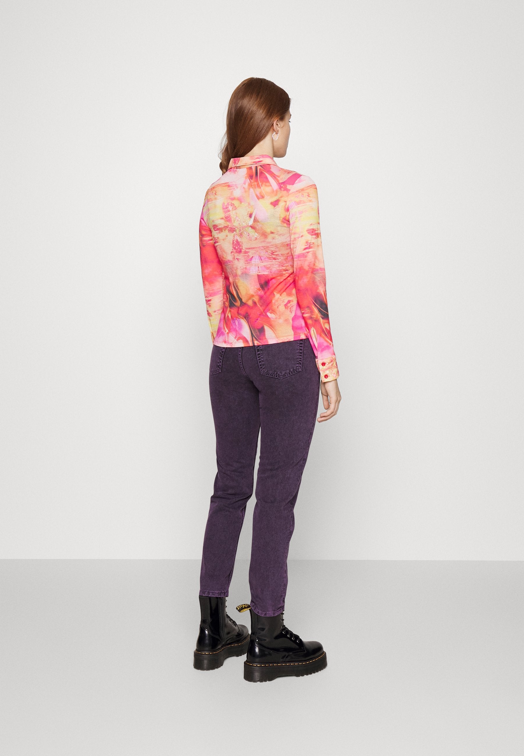 Jaded London FITTED 90'S TISSUE SHIRT LUMEN RIVER PRINT