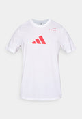 adidas Performance CATEGORY GRAPHIC - Sports T-shirt - white/pure ruby