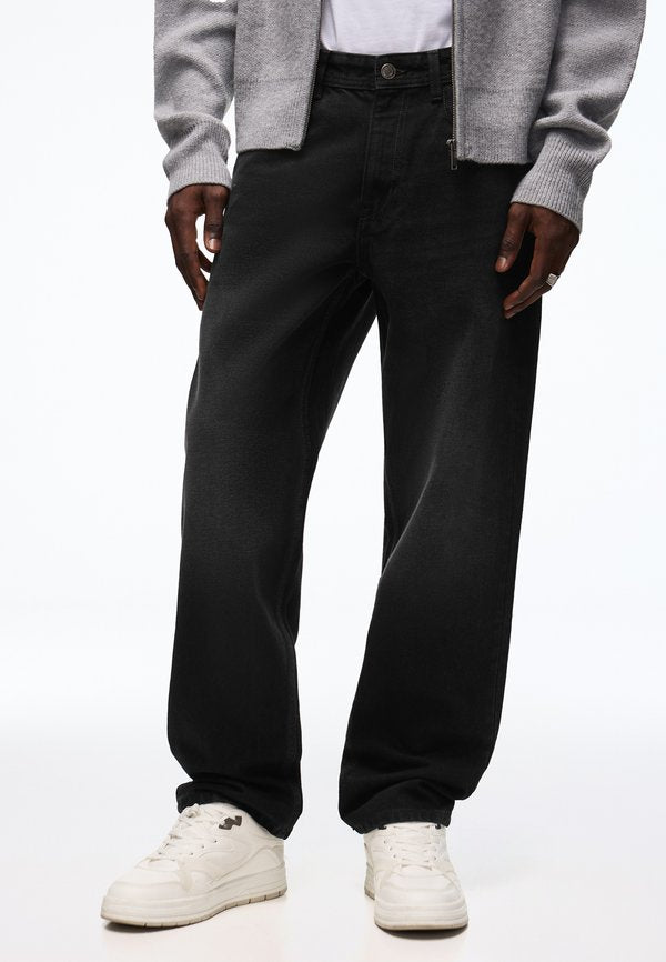 Bershka STRAIGHT-LEG - JEANS - Straight leg jeans - black