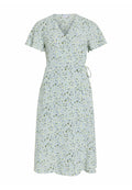 VILA VILOVIE S/S WRAP MIDI DRESS - NOOS