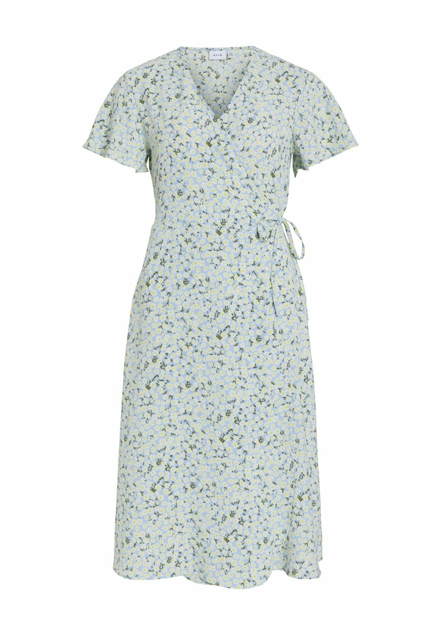 VILA VILOVIE S/S WRAP MIDI DRESS - NOOS