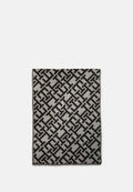 Tommy Hilfiger TH MONOGRAM JACQUARD SCARF WITH WOOL - Scarf - black/universal grey