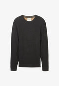 TOM TAILOR STRUKTURIERTER RUNDHALS - Jumper - black grey melange