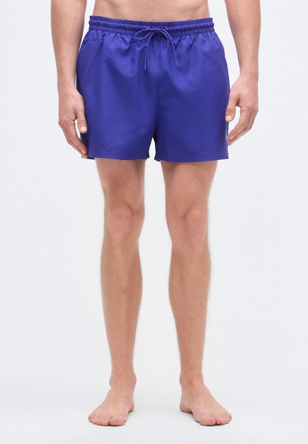 Calvin Klein Swimwear DRAWSTRING WAISTBAND GRAPHIC MONOGRAM - Swimming shorts - blue river fog