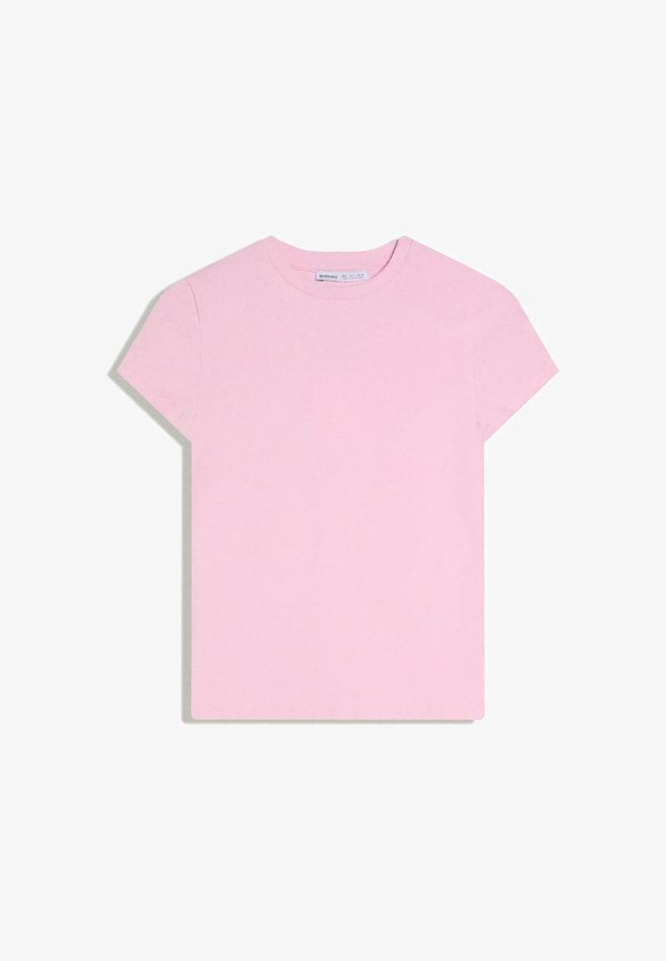 Bershka SHORT SLEEVES WITH A ROUND NECK - T-SHIRT 02666152 - Basic T-shirt - neon pink