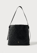 Tommy Hilfiger TH MONOGRAM BRAIDED HOBO BAG - Handbag - black