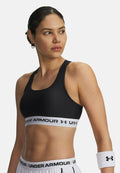 Under Armour CROSSBACK MID - Medium support sports bra - black