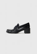 Tommy Hilfiger PATENT LEATHER BLOCK HEEL LOAFERS - Slip-ons - black