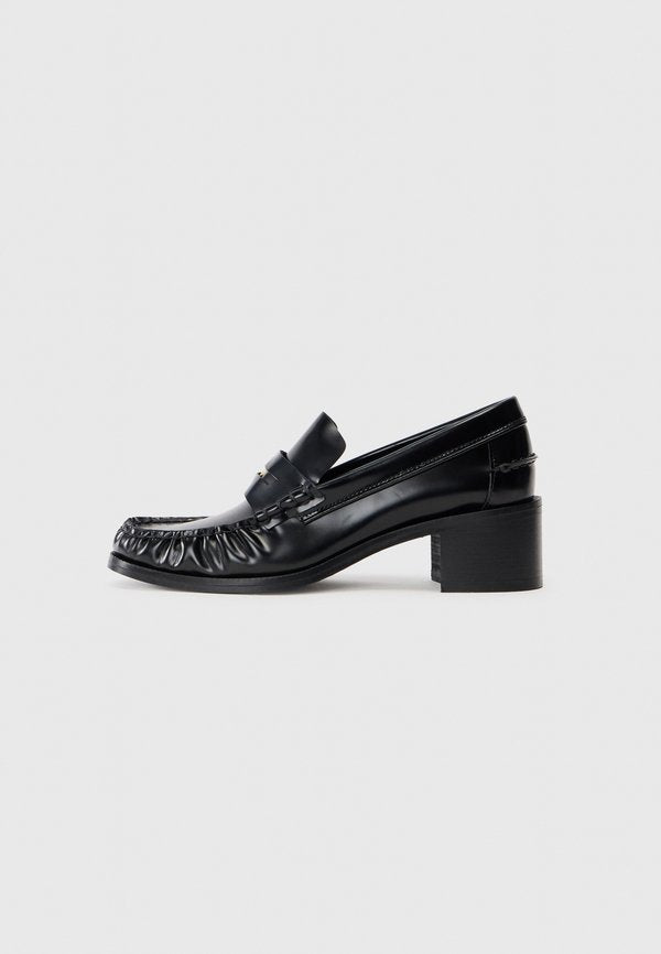 Tommy Hilfiger PATENT LEATHER BLOCK HEEL LOAFERS - Slip-ons - black