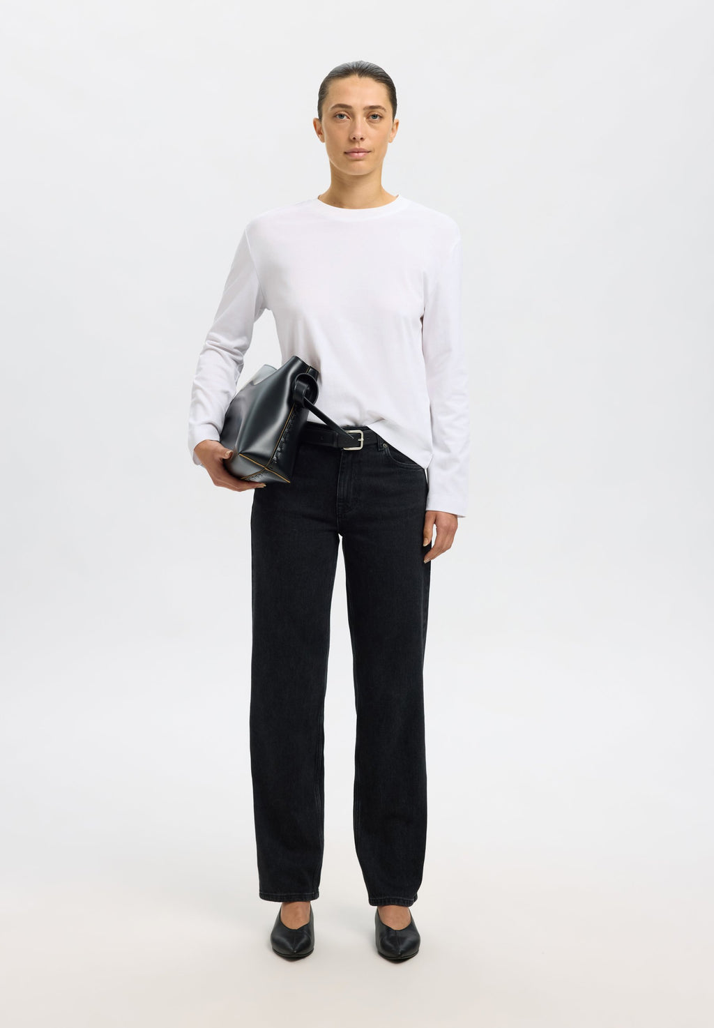 Selected SLFESSENTIAL LS BOXY TEE NOOS