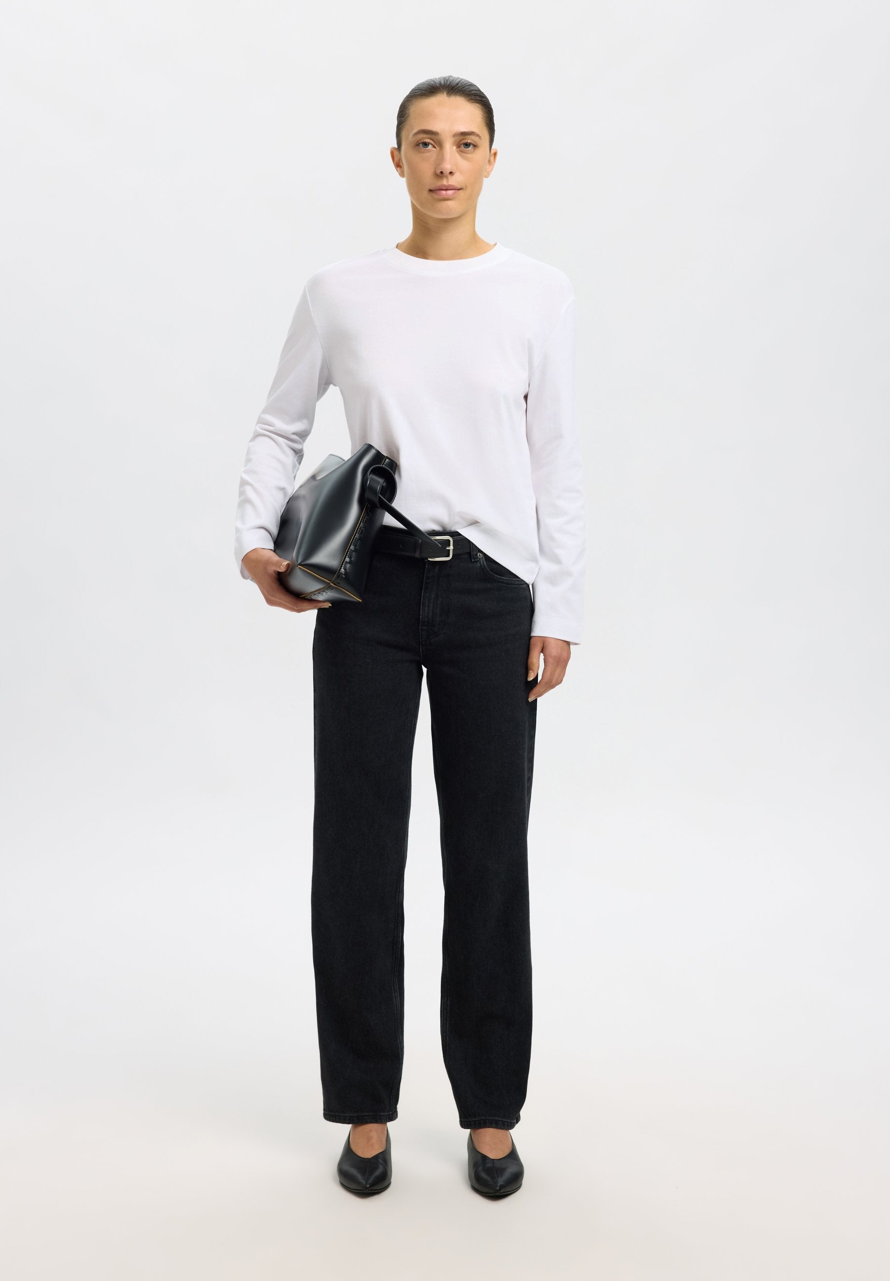 Selected SLFESSENTIAL LS BOXY TEE NOOS