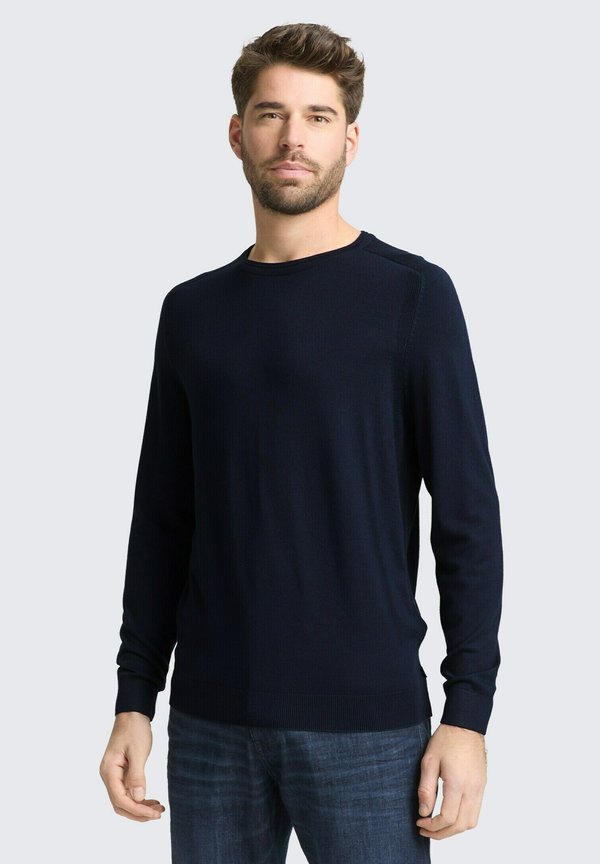 TOM TAILOR BASIC MIT RUNDHALSAUSSCHNITT - Jumper - sky captain blue