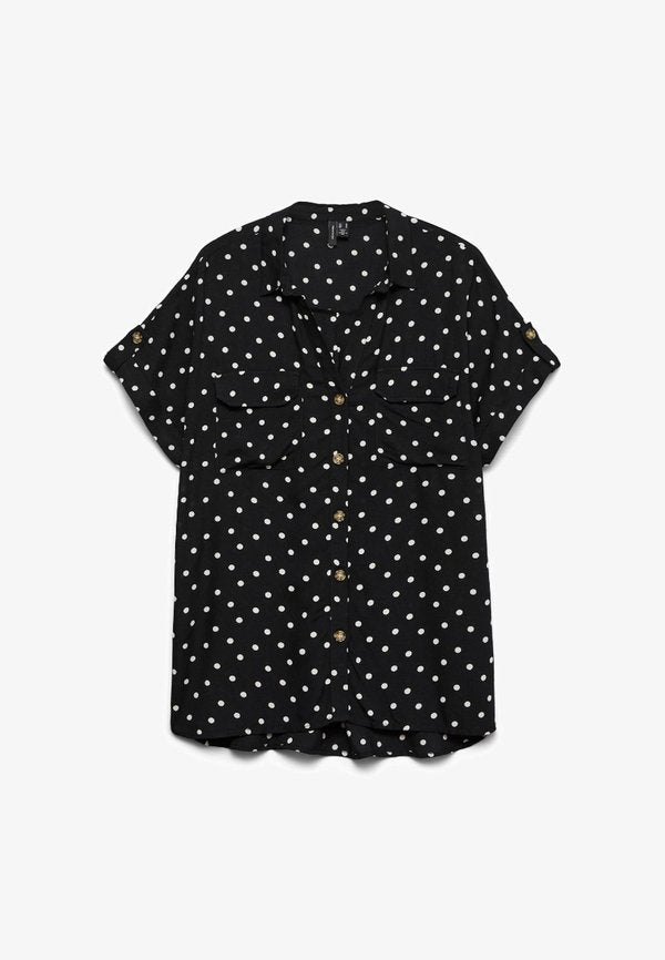 Vero Moda VMBUMPY - Button-down blouse - black
