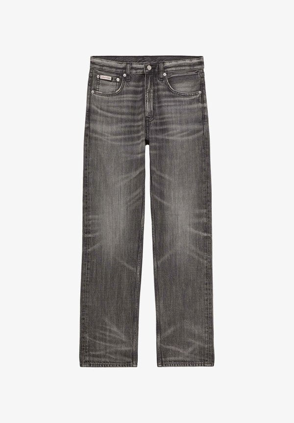 Calvin Klein 90S STRAIGHT METEORI - Straight leg jeans - meteorite