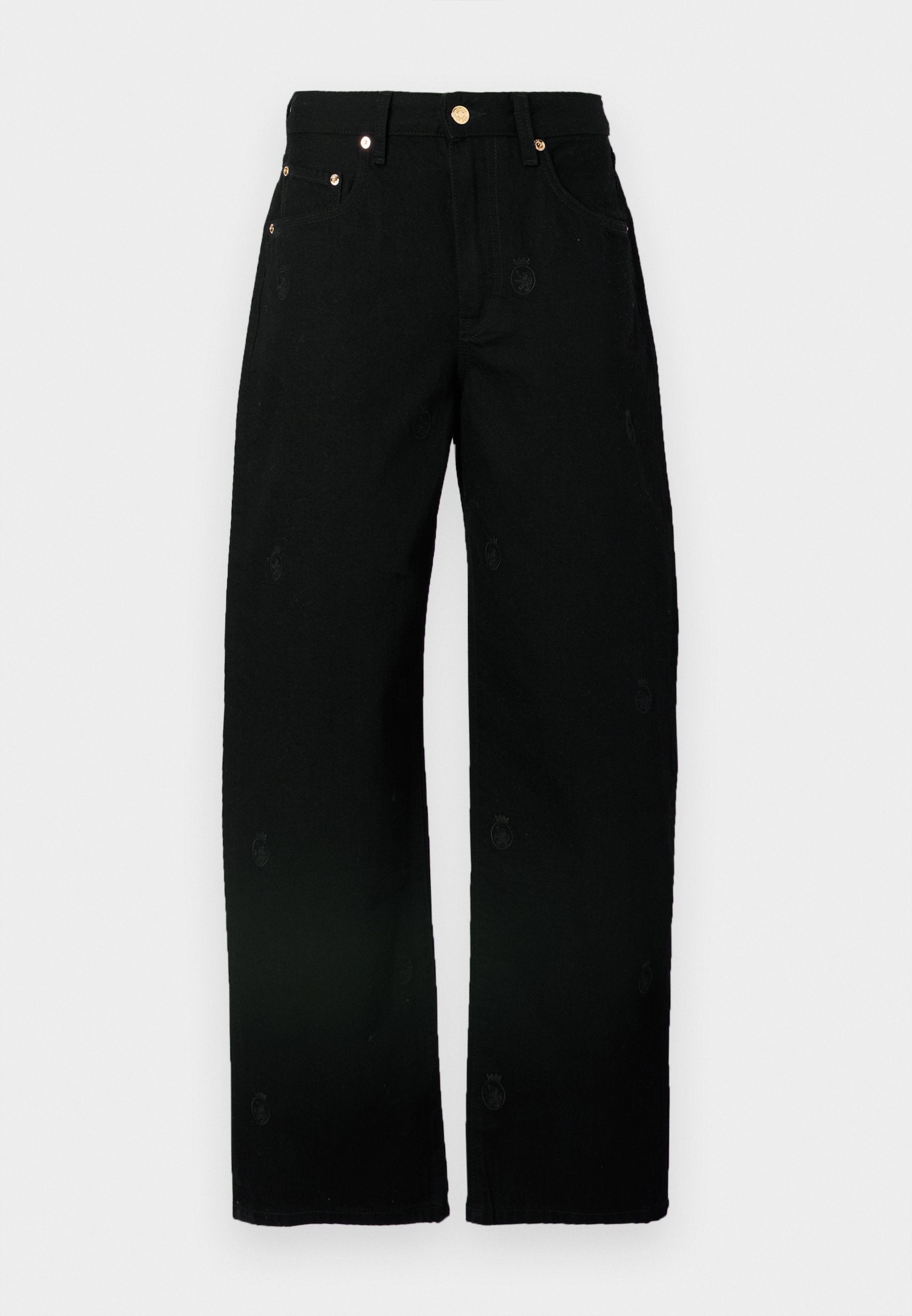 MID RISE BARREL LEG BLACK JEANS Media 1