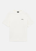 Weißes T-Shirt mit kurzen Ärmeln, Rundhalsausschnitt und kleinem, schwarzen, auf der linken Brust gestickten "PS Paul Smith"-Logo.