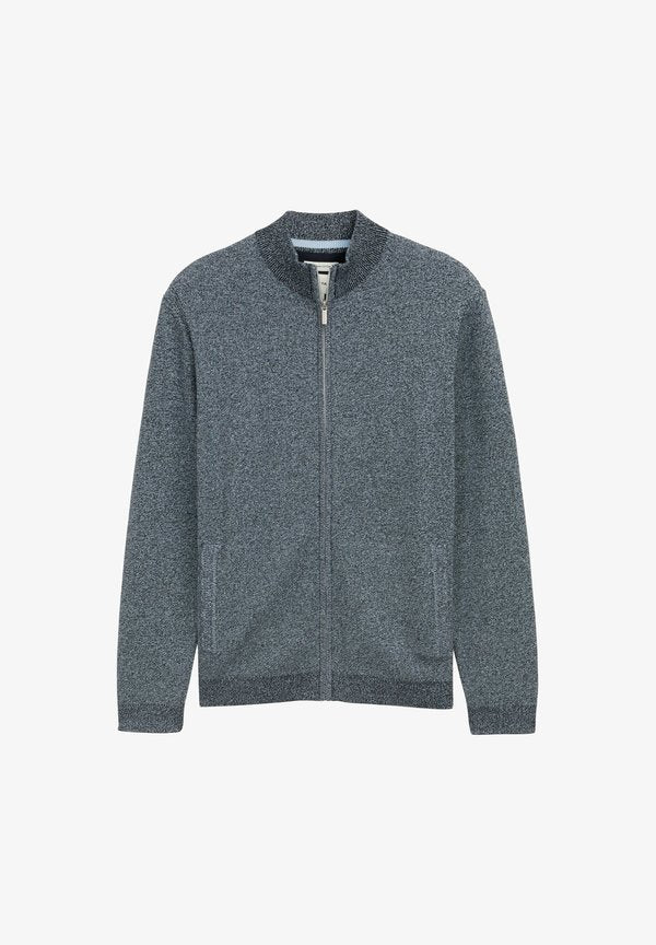TOM TAILOR MIT STEHKRAGEN - Cardigan - light blue navy twotone