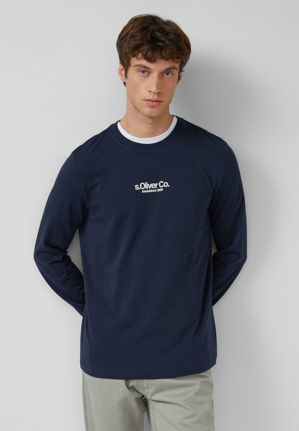 s.Oliver AUS MIT LOGO - Long sleeved top - navy