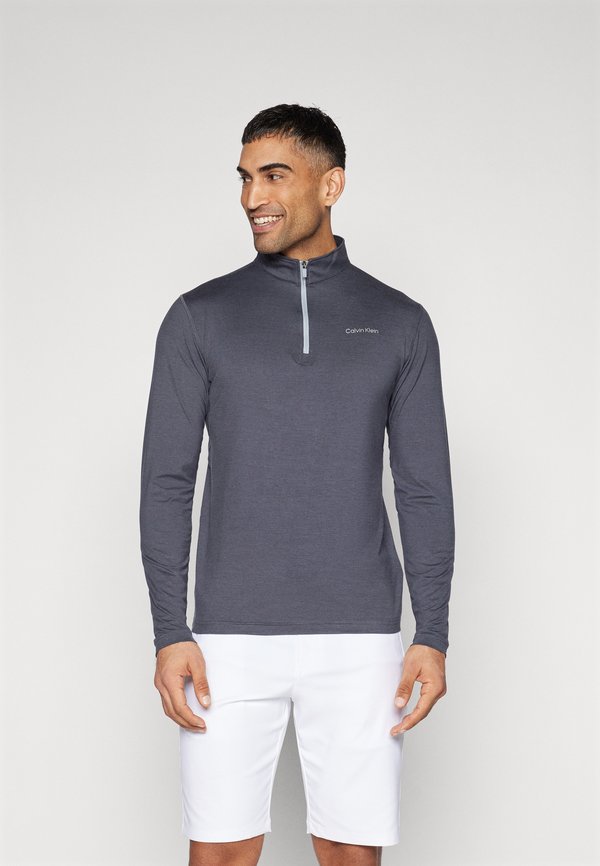 Calvin Klein Golf NEWPORT HALF ZIP - Long sleeved top - charcoal marl