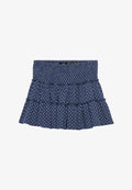 Superdry & Co SUPERDRY TIERED JERSEY MINI SKIRT.. - A-line skirt - polka dot mariner navy