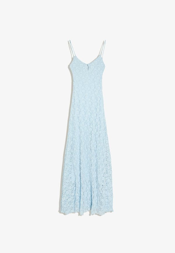 Bershka PRINTED STRAPPY - MIDI DRESS - Maxi dress - light blue