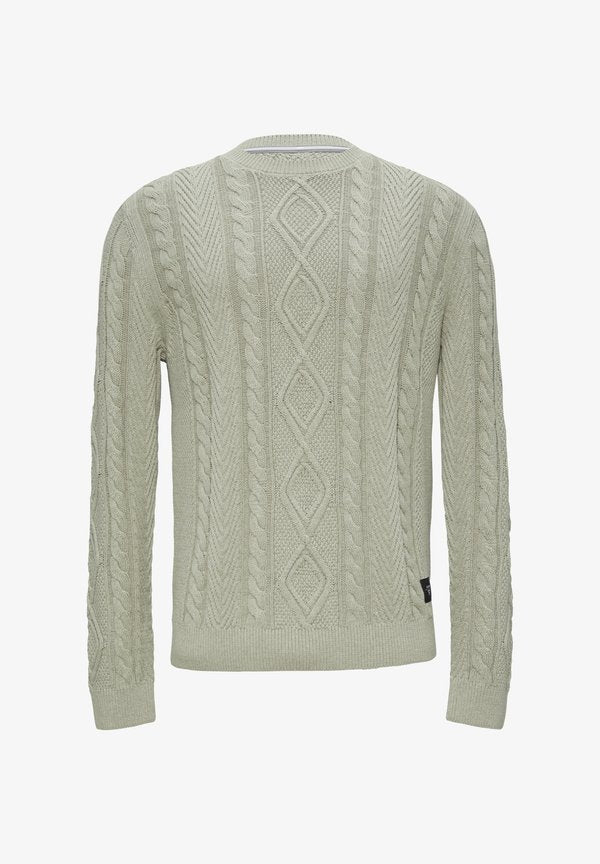 s.Oliver MIT ZOPFMUSTER - Jumper - helles beige