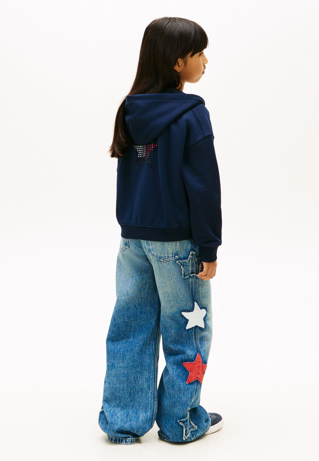DIAMANTÉ STAR BACK LOGO ZIP-THRU HOODY Media 4