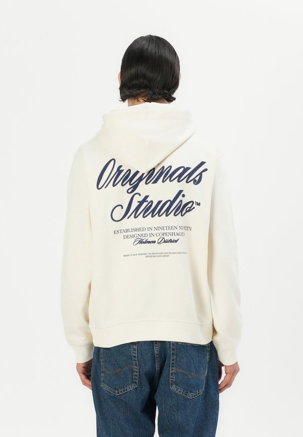 Jack & Jones JORNORREBRO TYPO BACK SWEAT HOOD SN - Hoodie - antique white