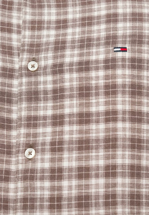 Tommy Jeans RELAXED FIT CHECK LINEN BLEND SHIRT