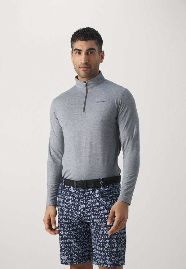 Calvin Klein Golf NEWPORT HALF ZIP - Long sleeved top - silver marl