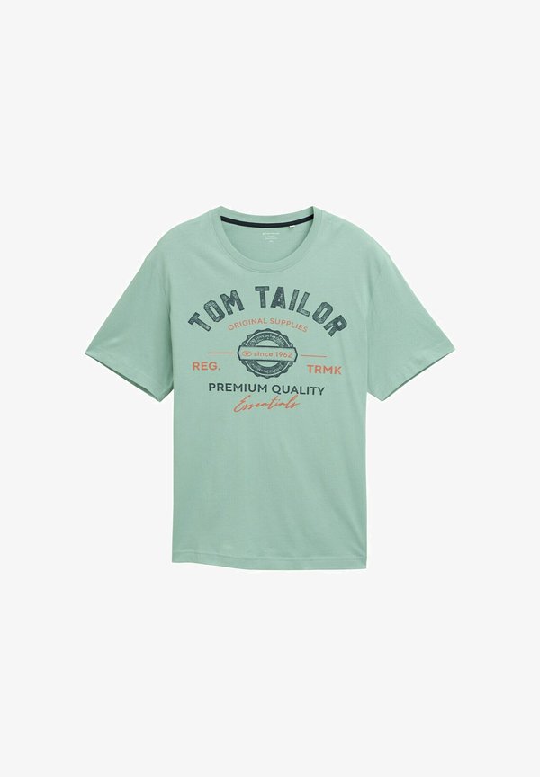 TOM TAILOR PLUS - MIT LOGO - Print T-shirt - dust green