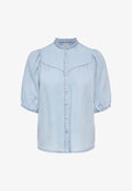 ONLY ONLCHARIS - Button-down blouse - light blue denim