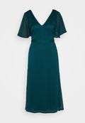 VILA VIRILLA V NECK MIDI DRESS