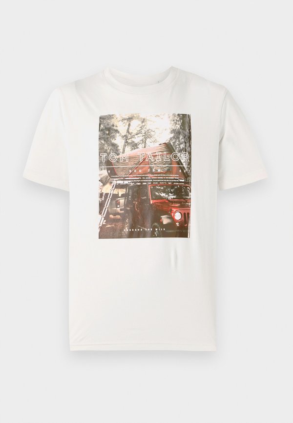 TOM TAILOR PHOTO PRINT - Print T-shirt - gardenia white