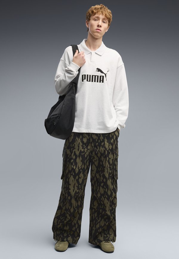 Puma ESSENTIALS ELEVATED NO. 1 RELAXED POLO - Long sleeved top - white glow heather