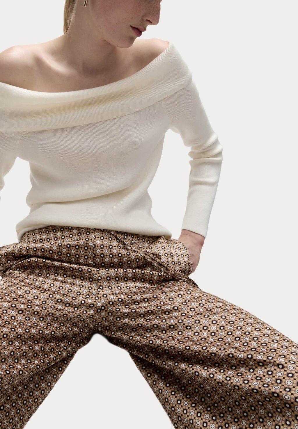 Marks & Spencer GEOMETRIC DRAWSTRING WIDE LEG