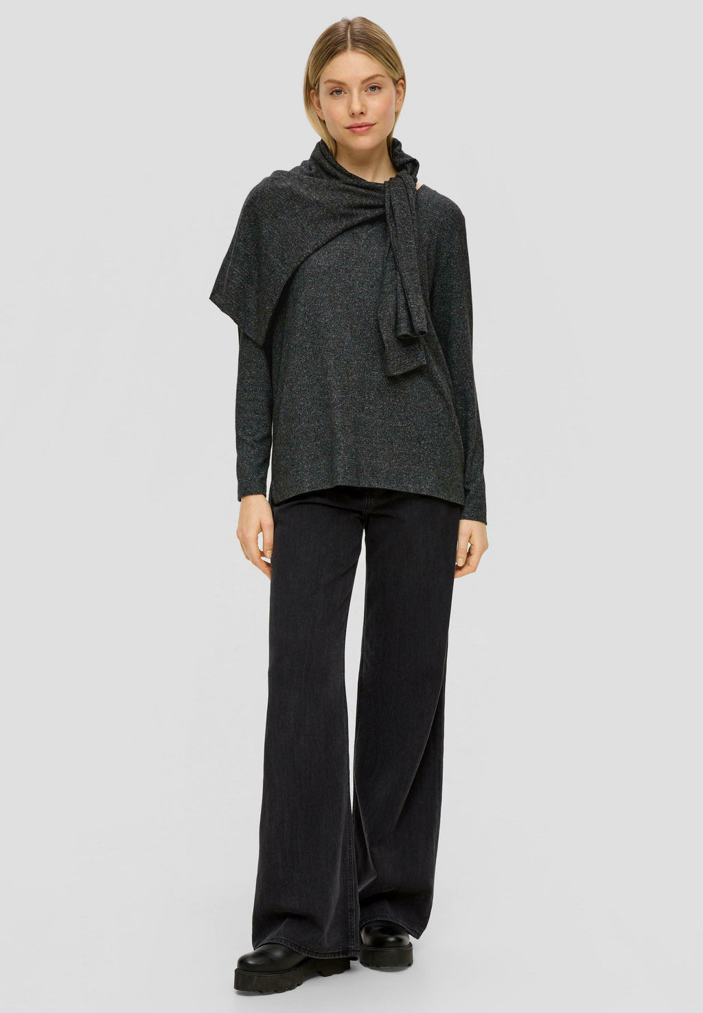 s.Oliver LONGSLEEVE AUS VISKOSEMIX