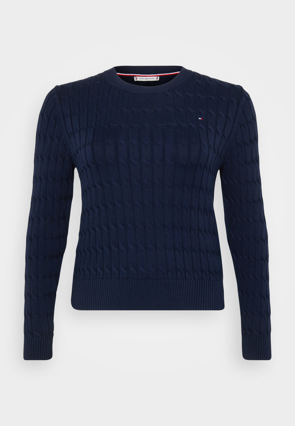 CURVE CABLE KNIT CREW NECK JUMPER Media 1
