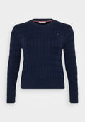 CURVE CABLE KNIT CREW NECK JUMPER Media 1